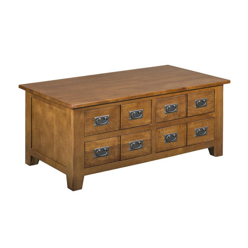 Table basse 8 tiroirs Mission