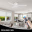 Ventilateur de plafond encastré à 3 pales 52 po sans lumière Gargan-87700322