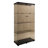 Two Door Brown Glass Display Cabinet, 4 Shelves, Lights, 12 Color Options Remote Control, 5Mm Tempered Glass, Solid Wood, 63H X 31.78L 14.6W Brown, Battery
