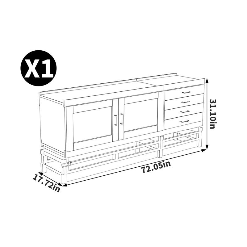 Italian style all solid wood creative TV stand