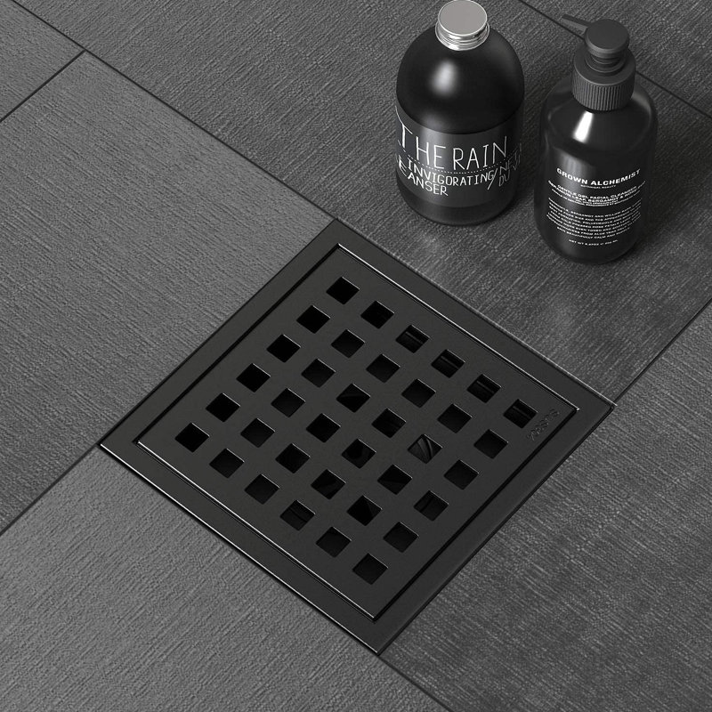 Drain de plancher de douche carré 4 pouces