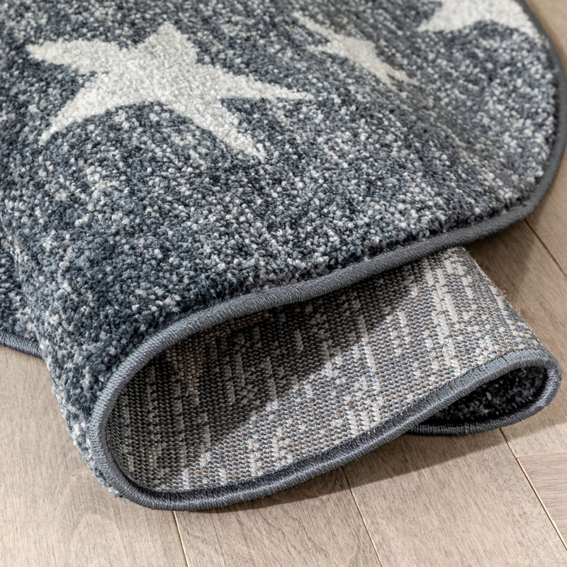 Kennedy Stars Grey Children's Rug, Rectangle 120 x 160cm