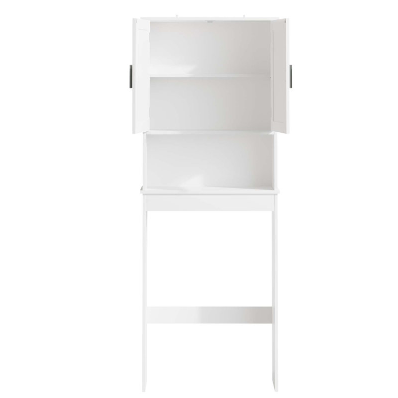 Armoire de rangement au-dessus de la toilette avec tablette réglable et tablette ouverte
