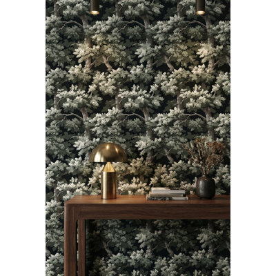 Shades Of Green Wallpaper Tree Branches Natural Wall Decor
