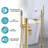2-Handle Gold Freestanding Tub Faucet with Handshower and Waterfall Spout-110992597