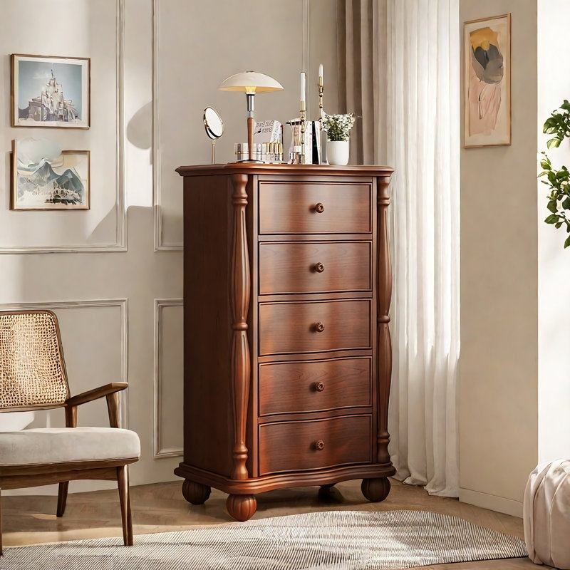 Commode d'appoint en bois de style classique., Brun
