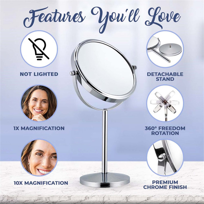 Demetrias Metal Mirror, 35cm H x 18cm W, Chrome
