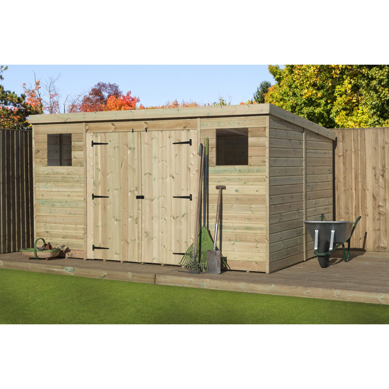 Shiplap Pent Wooden Shed, 14ft. W x 8ft. D