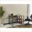 Bureau, Bureau d'écriture de bureau industriel 47 po avec 2 tablettes | Cadre en métal noir sauge | Plateau en bois de noyer | Bois massif noir-1311586210-1311586223