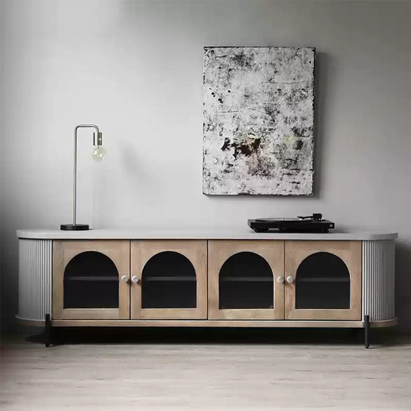 Spacious storage space TV cabinet, 22.44"H x 78.74"W x 18.11"D