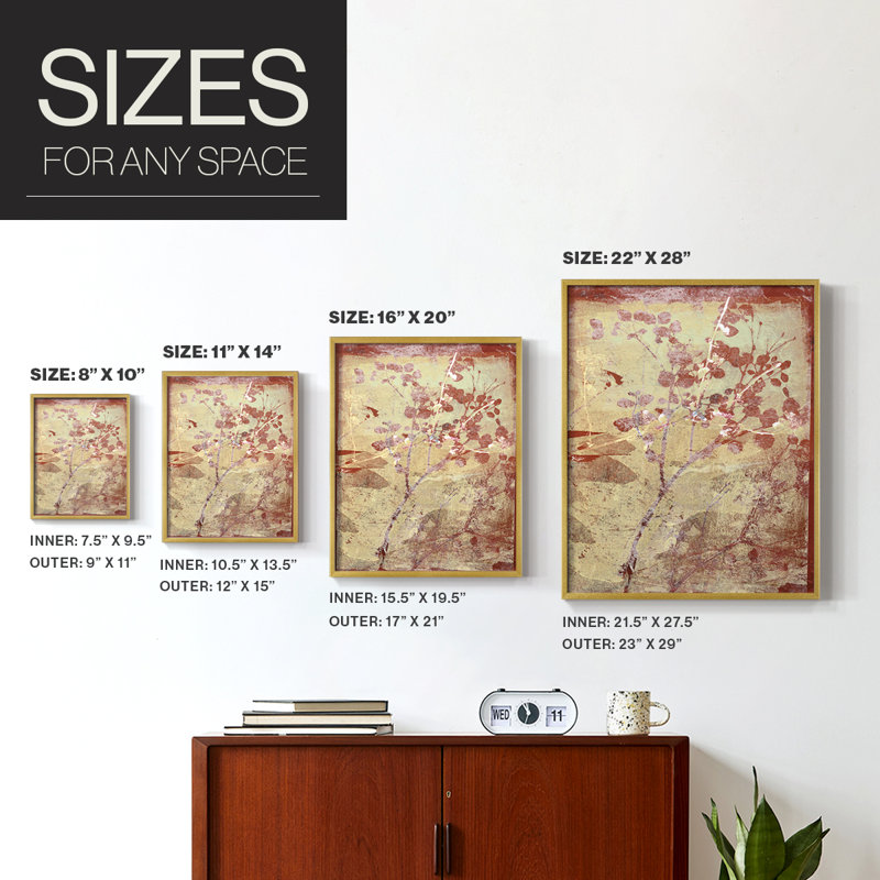Boundless IV Framed Print - Solid Wood, Gold, 20" H x 16" W