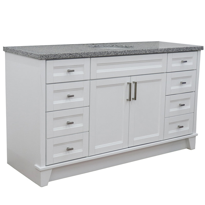 Ensemble de meuble-lavabo simple 61 po Abdirahiim, Gris