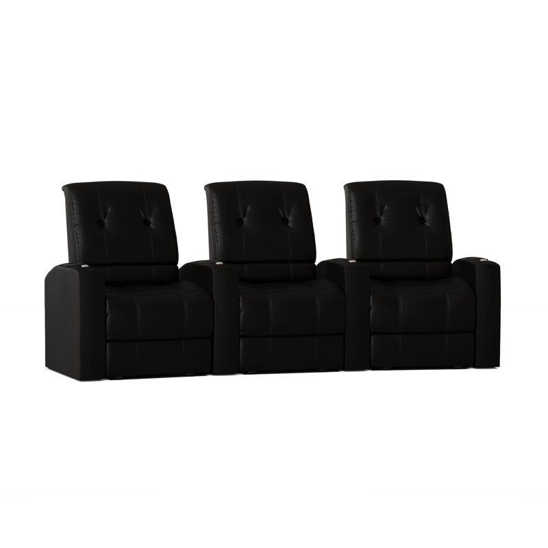 Sièges de rangée de cinéma (rangée de 3), Noir luxe, Manuel