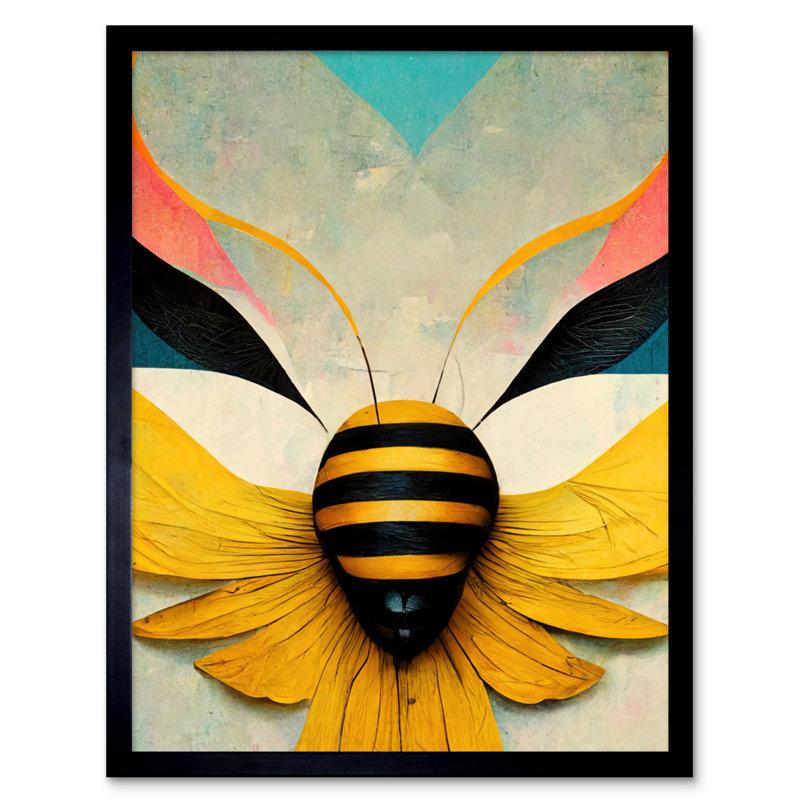 Abstract Contemporary Bumble Bee - Single Picture Frame Print