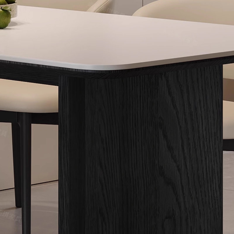 Table de salle à manger italienne en pierre frittée minimaliste, H 29,53 po x L 59,06 po x l 31,5 po