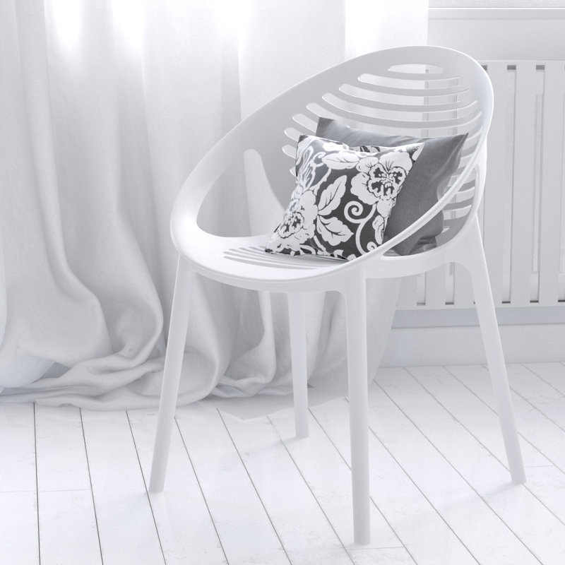 Chaise de patio empilable Gravely, blanc