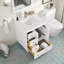 Acclaim 24 po Meuble-lavabo simple blanc avec comptoir en quartz Carrara et lavabo en porcelaine encastré-1902840197-1902840216
