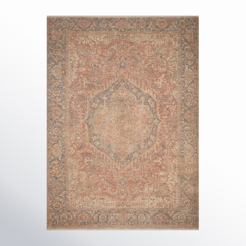 Jacarra Square Amanda Oriental Hand-Woven Flatweave  1'6" x 1'6" Beige/Red Area Rug, Rectangle 8'6" x 12'