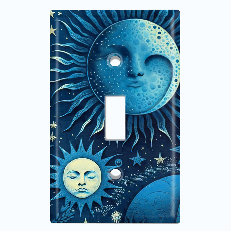 Plaque murale d'interrupteur à bascule Astronomie, Bleu