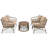 Bohemia-Inspired 4-Person Outdoor Seating Group – Wicker Conversation Patio Set with Removable Cushions & Oval Acacia Wood Tabletop