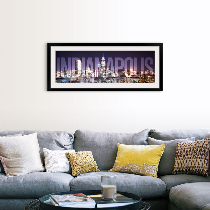« indianapolis, transparent overlay », impression, H 24 po x l 56 po x P 1 po, Cadre noir