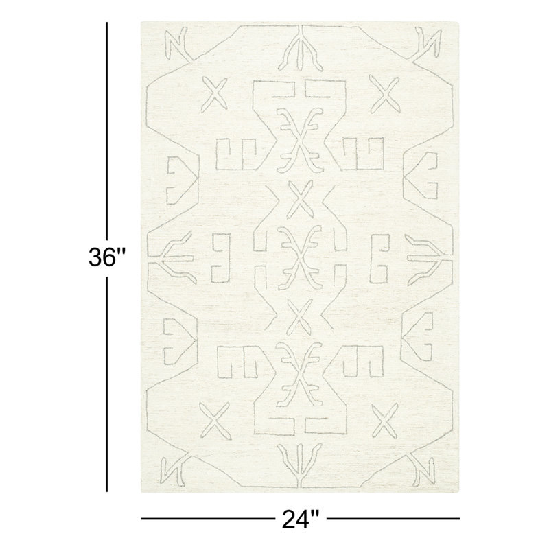 Milada Wool Geometric Indoor Rug, Rectangle 2' x 3'