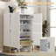 Armoire de rangement pour chaussures avec tablettes réglables et charnières à fermeture en douceur