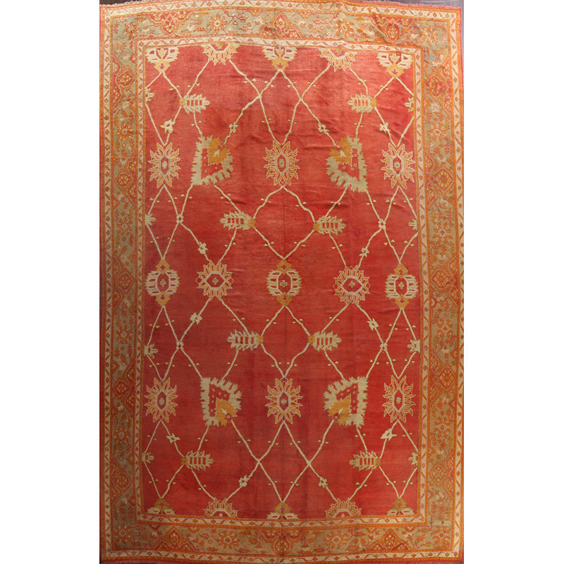 Tapis turc Oushak pré-1900 teint à la main 15 x 20