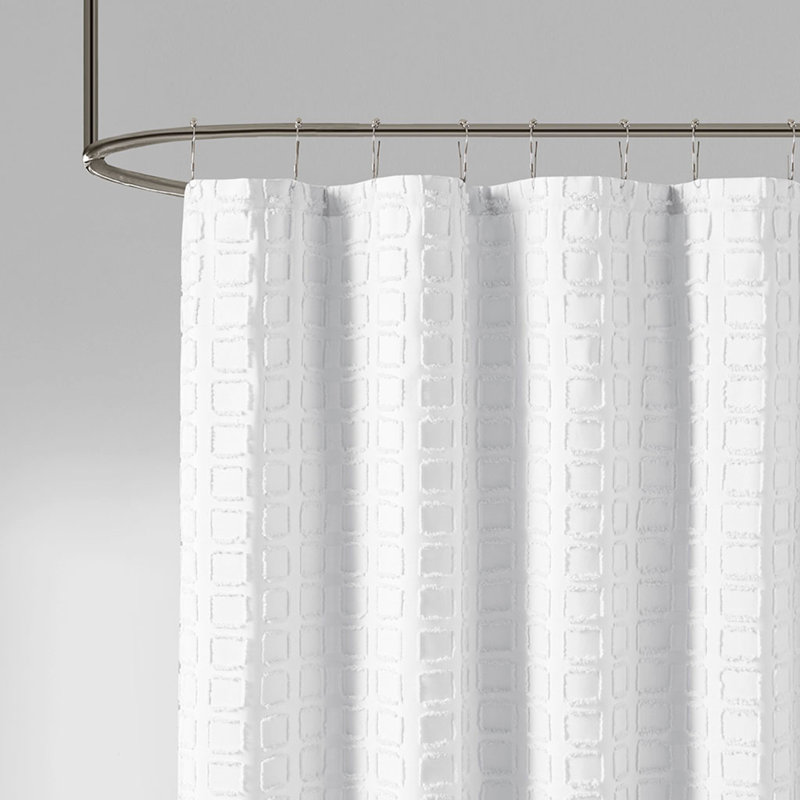 Rideau de douche uni tissé, Blanc