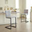 Tabouret de bar - Chaise en tissu avec structure en métal noir robuste-125536253