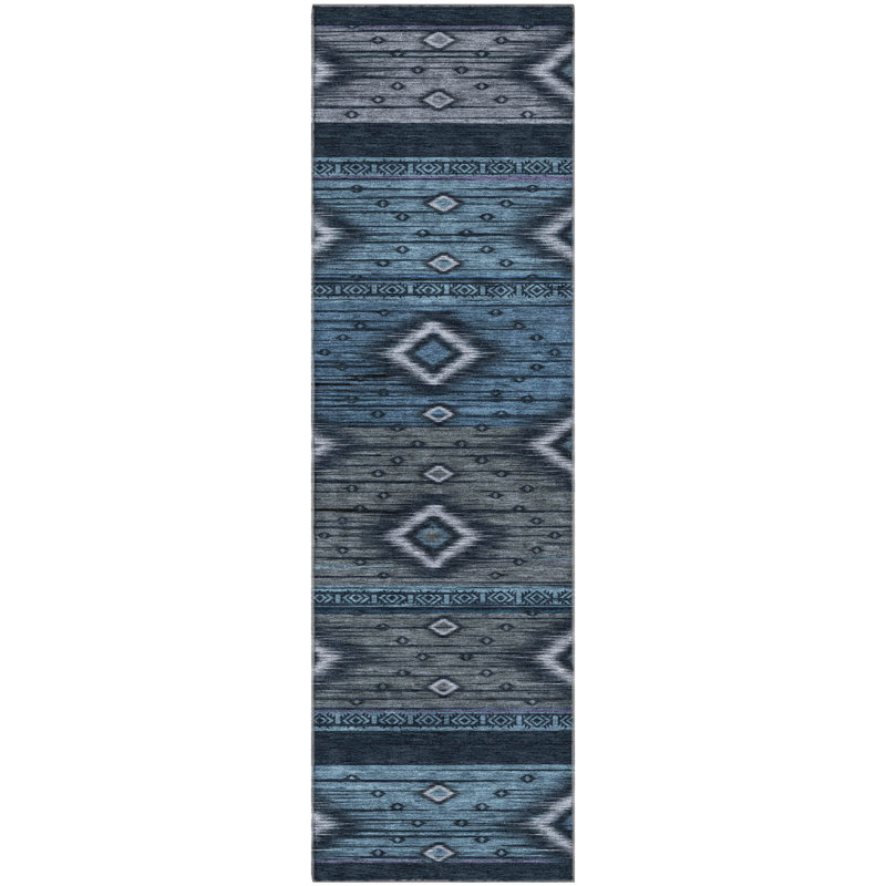 Premium Machine Washable Ralston AMF1943 Tribal Rug, Runner 2'3" x 7'6"