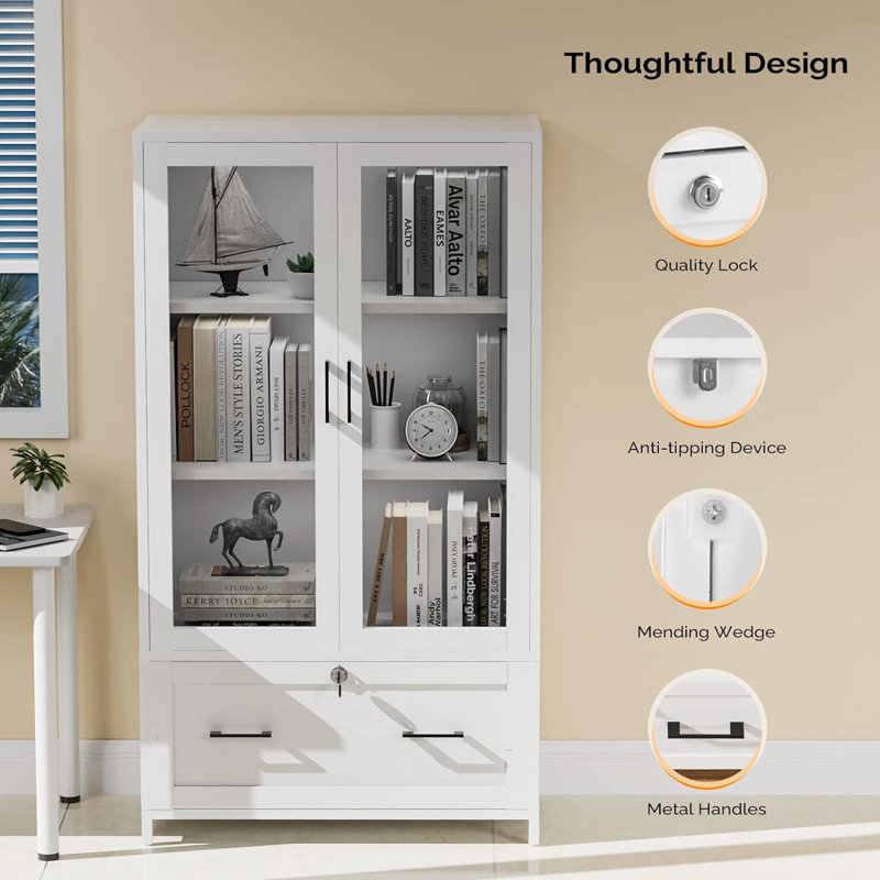 29.53'' Wide 1 -Drawer File Cabinet, White