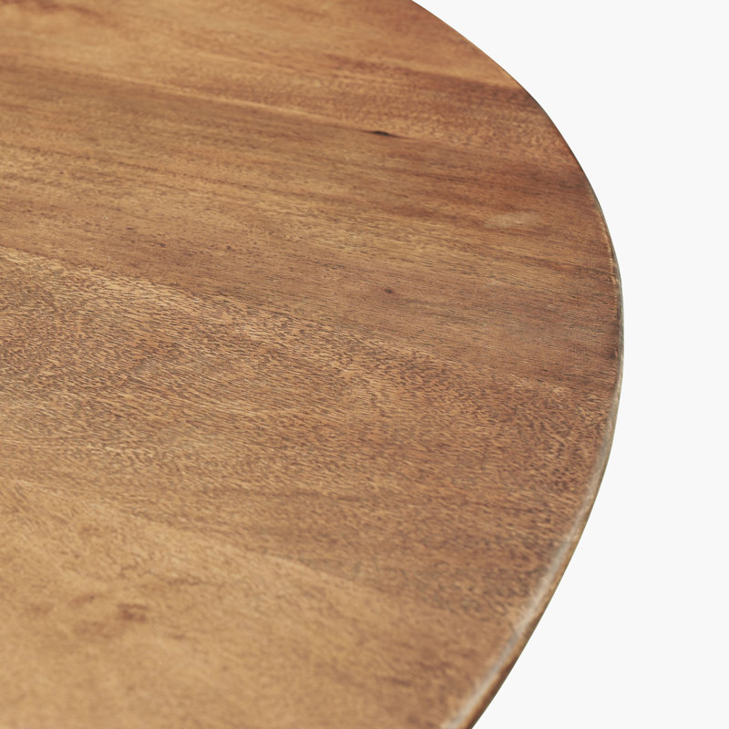 Devinee 60" Wide Mango Wood 3-Legged Dining Table, Brown