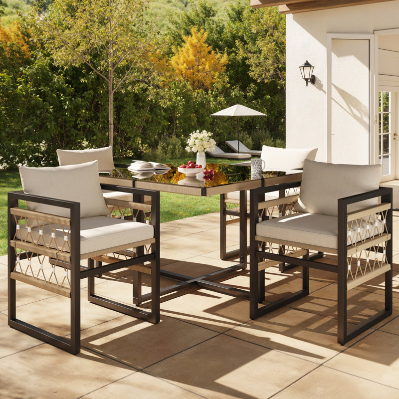 4 - Person Patio Dining Set with Square Table