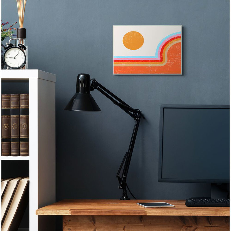 Retro Sun and Stripes MDF Wall Plaque, 10 x 15