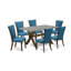 Ensemble de salle à manger 5 pièces comprenant une table rectangulaire à pattes en X et 4 chaises Parson rembourrées en lin gris, 91 x 152 cm, multicolore-986784948-986784949-986903573