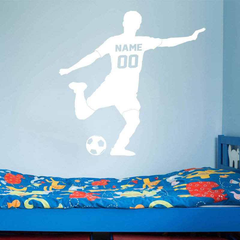 Adhésif décoratif footballeur, H 12 po x l 12 po, Blanc