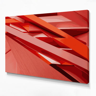 «Geometric Abstraction 80», art mural sur toile orange