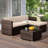 Lavish Home 3PC Outdoor Sectional Sofa Set Brown