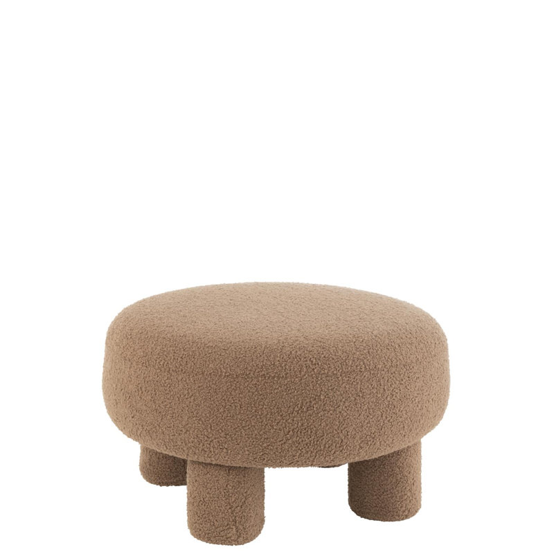 Aku Solid Wood Accent Stool, Brown