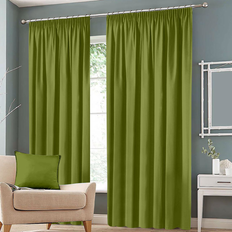 Eiliana Room Darkening Curtain Pair, Width 167 x Drop 183 cm, Green