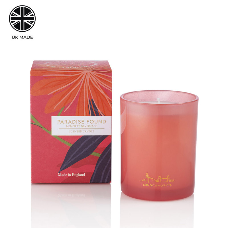 Scented Jar Candle with Glass Holder, Dark Pink