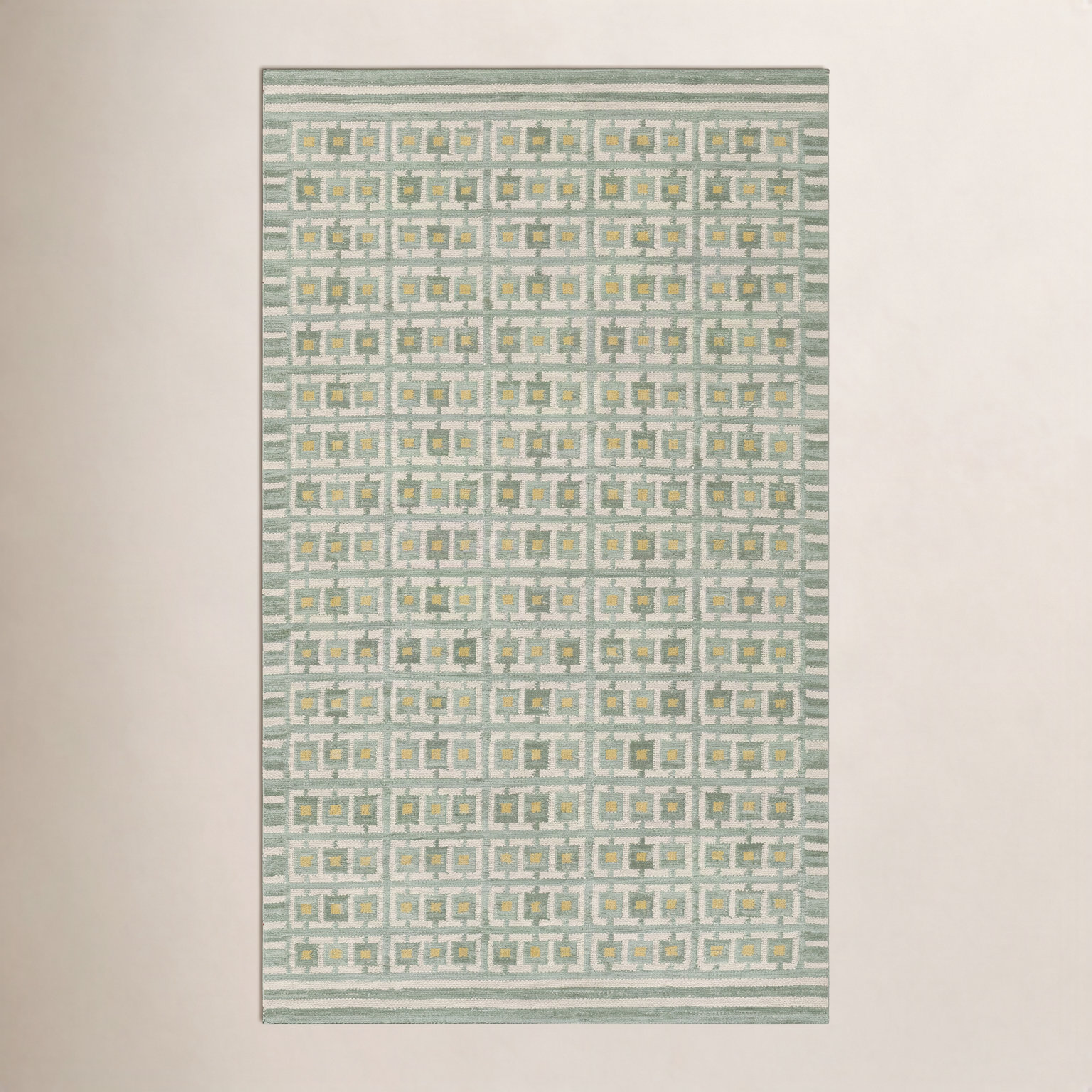 Freya Hand-Woven Geometric Wool Rug, Rectangle 5' x 8'