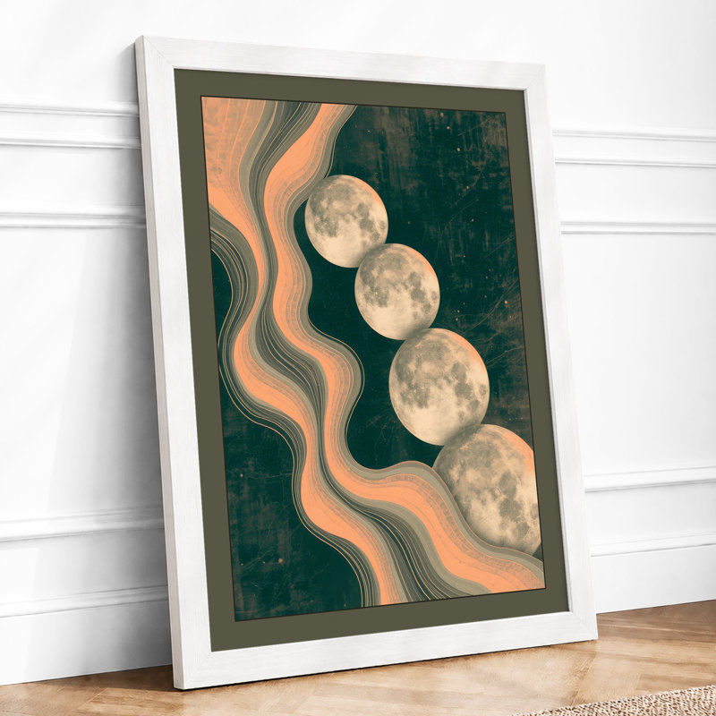 Salt Ponds Abstract - Framed Print, A4 - 29.7 x 21.0 cm, White