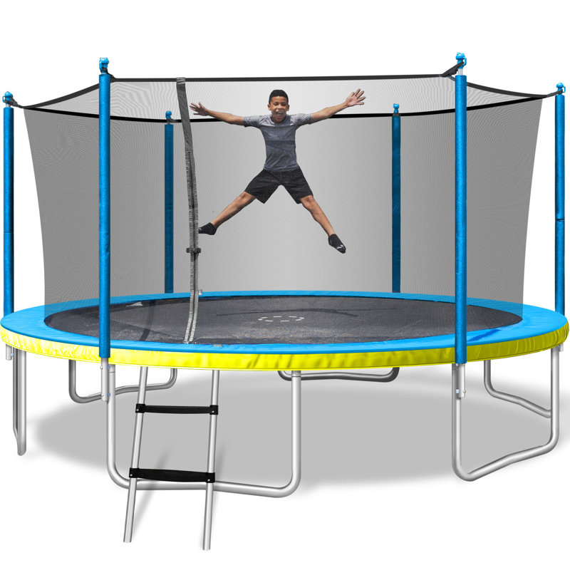 Trampoline de cour arrière de 15 pi avec enceinte de sécurité Sportspower TruJump (exclusivité Wayfair)
