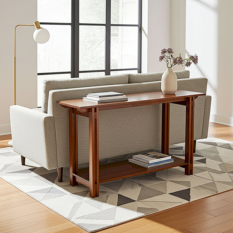 Damius 52'' Solid Wood Console Table, Mahogany
