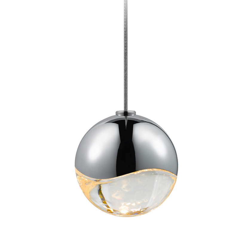 Grapes 1 - Light LED Pendant, Polished Chrome, 2.5" H x 2.5" W x 2.5" D, Clear