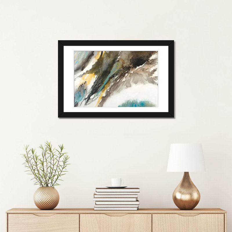 « liquid mercure », impression sur toile, Papier beaux-arts encadré noir, Blanc, H 24 po x l 32 po x P 1 po