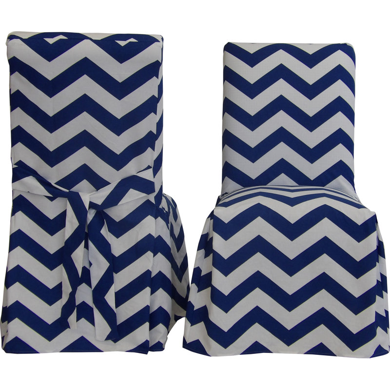 Housse pour chaise de salle à manger, Bleu royal / blanc