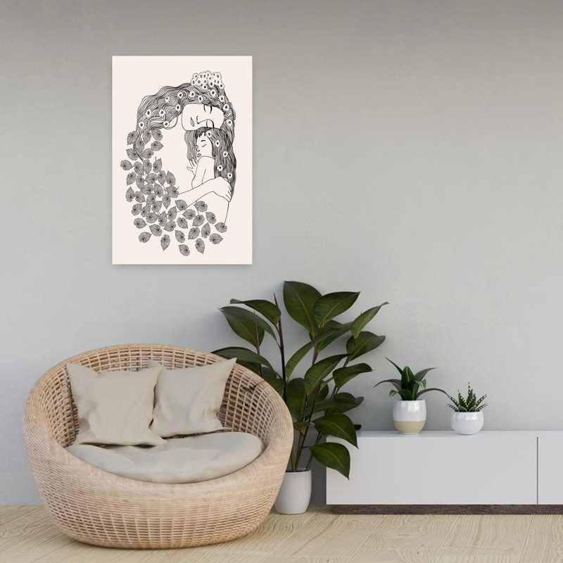 Mother and Daughter Abstract Contemporary Wall Art Print, 60.96cm H x 40.64cm W